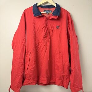 VTG Polo Ralph Lauren Jacket Mens L Red Zip Bi Swing Windbreaker Bomber Coat 90s